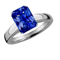 Radiant Solitaire Ceylon Saphir Verlobungsring 2,50 Karat Gold 14K