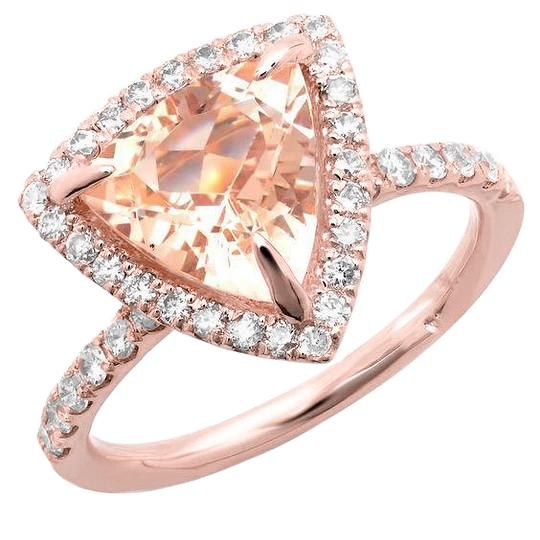Ring aus 14 Karat 16,75 Billionen Morganit und runden Diamanten aus Roségold - harrychadent.ch