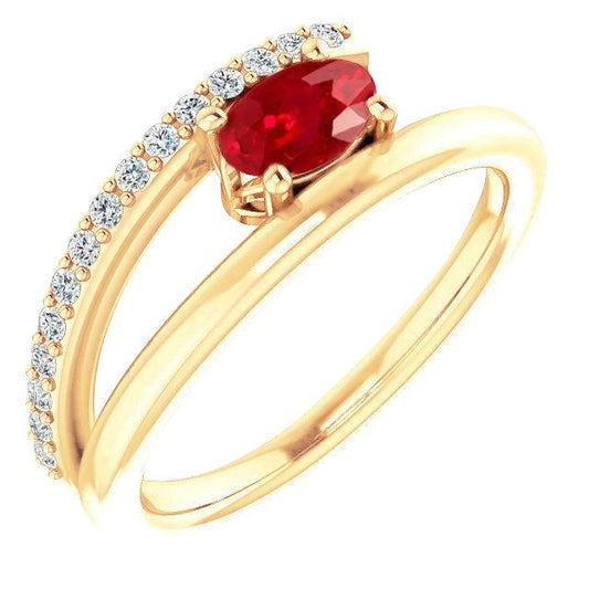 Ring aus 14 Karat Rubin und Diamanten aus Gelbgold mit 2,60 Karat Neu - harrychadent.ch