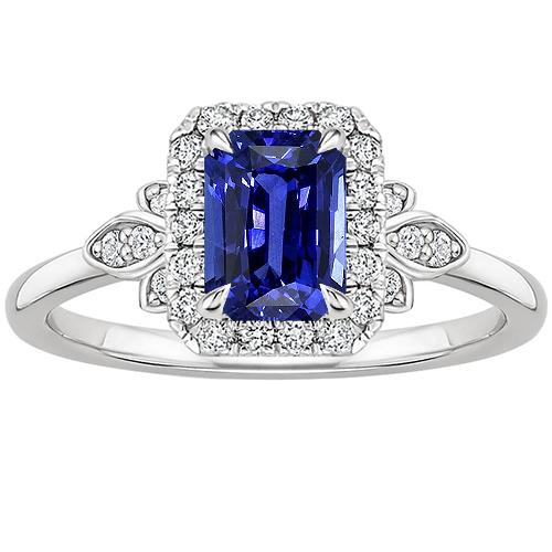 Ring im Blumenstil Smaragd Ceylon Saphir & Diamant 4,25 Karat - harrychadent.ch