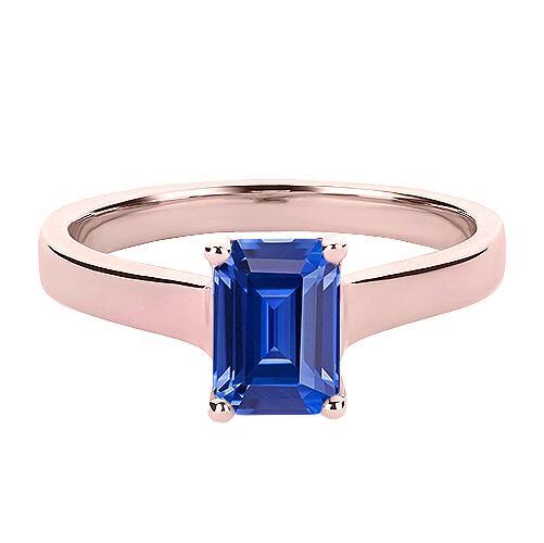 Roségold Solitärring Smaragd Ceylon Blauer Saphir 2 Karat - harrychadent.ch