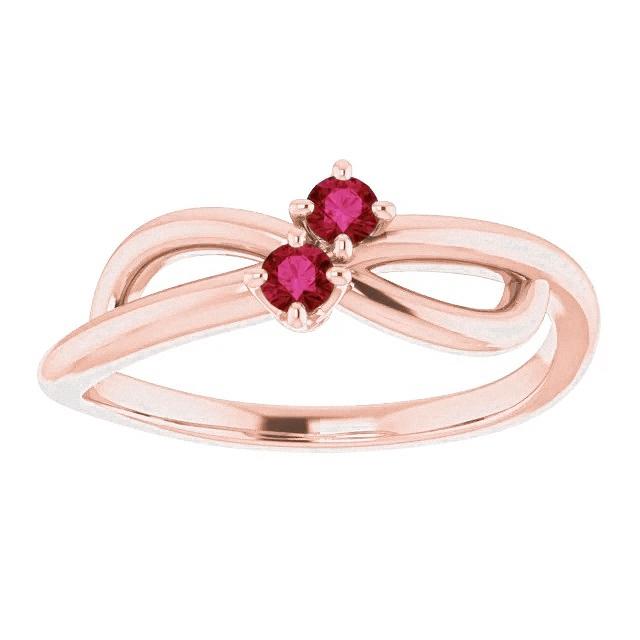 Rubinring Roségold 0,20 Karat Infinity Twist Stil U Krappenfassung - harrychadent.ch