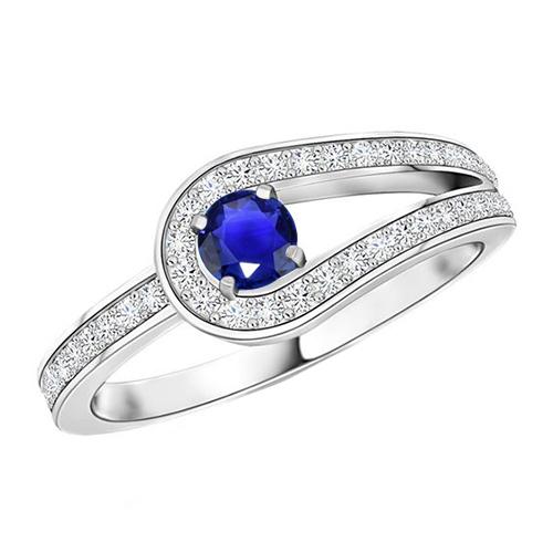 Runder blauer Saphir mit Akzenten Ring Split Shank Style 1,50 Karat - harrychadent.ch