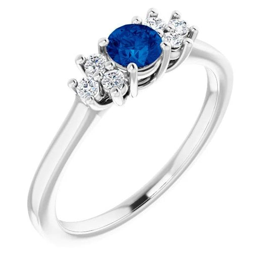 Runder blauer Saphirstein 1,50 Karat Verlobungsring - harrychadent.ch