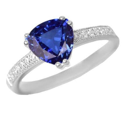 Runder Diamant-Billionen-Ceylon-Saphir-Edelsteinring 2,50 Karat