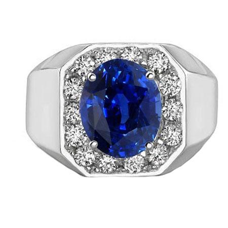 Runder Diamant Halo Oval Saphir Ring Gold Herrenschmuck 3,50 Karat - harrychadent.ch