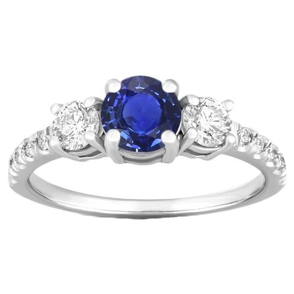 Runder Diamant Jubiläum Blauer Saphir Ring 3 Karat Damenschmuck - harrychadent.ch