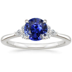 Runder Diamant Jubiläums-Srilankan Saphir Krappenring 5 Karat