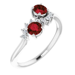 Runder Diamant-Rubin-Stein-Ring 2,40 Karat Weißgold 14K Schmuck