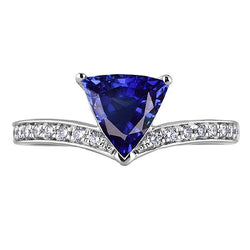 Runder Diamant Trillion Saphir Ring Enhancer 2,50 Karat Gold 14K