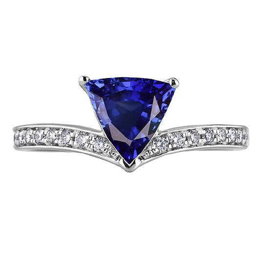 Runder Diamant Trillion Saphir Ring Enhancer 2,50 Karat Gold 14K - harrychadent.ch