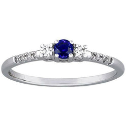 Runder Saphir-Diamant-Ring 3 Stein-Stil mit Akzenten 2 Karat