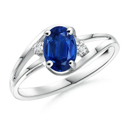 Saphir Diamant 2,20 Karat Ehering Weißgold 14K