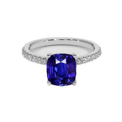 Saphir Verlobungsring Ceylon Blau Weißgold Schmuck 2,75 Karat