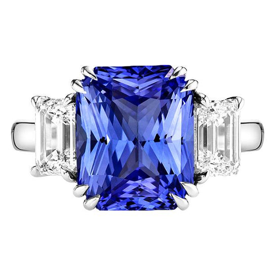 Smaragd-Diamant-Schmuck 3 Steine Ring Strahlender Saphir 5 Karat - harrychadent.ch