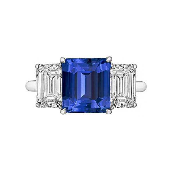 Smaragd Drei Stein Blauer Saphir Ring 3 Karat Goldschmuck - harrychadent.ch