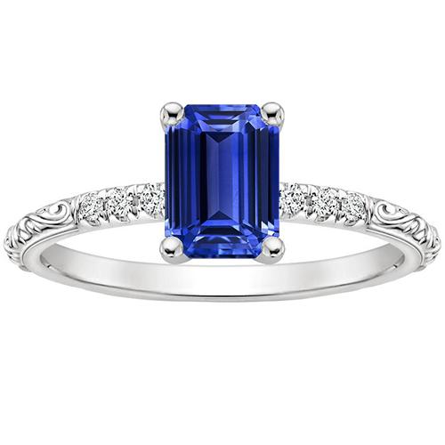 Smaragd-Edelstein mit Akzenten Ring Blauer Saphir & Diamant 3,50 Karat - harrychadent.ch