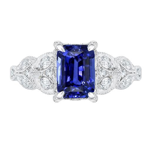 Strahlender Edelstein Ring Ceylon Saphirblatt Stil Diamanten 3,50 Karat - harrychadent.ch