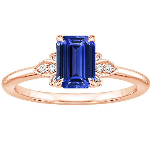 Smaragd Roségold 14K Ring Ceylon Saphir & Diamant 3,50 Karat - harrychadent.ch