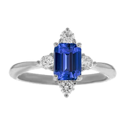 Smaragd Saphir Diamant Ring 5 Steine Weißgold 2 Karat Schmuck - harrychadent.ch