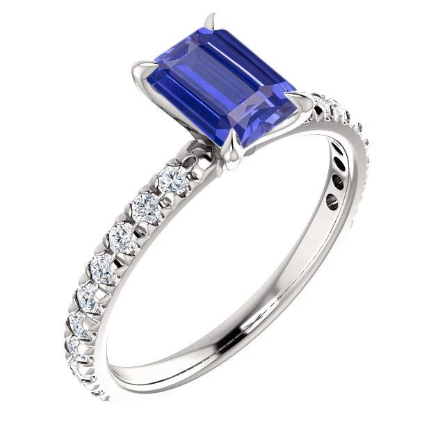 Smaragd Saphir Edelstein Ring Pave Set Diamanten 3,50 Karat - harrychadent.ch