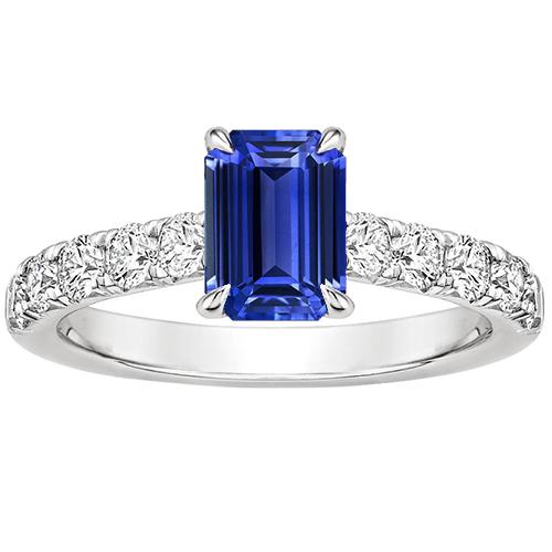 Smaragd Solitaire Akzente Ring Blauer Saphir & Diamant 4,25 Karat - harrychadent.ch