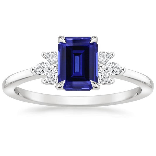Smaragd srilankischer Saphir-Diamant-Verlobungsring 2,50 Karat - harrychadent.ch
