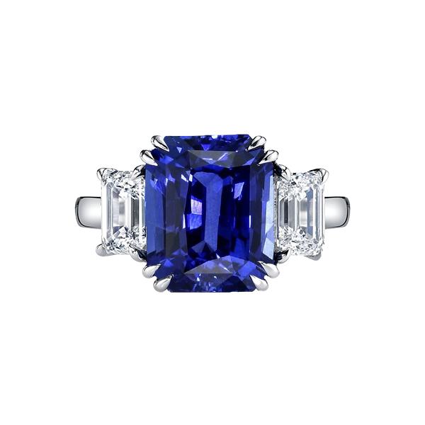 Radiant Three Stone Blue Saphir Ring 3,50 Karat Damenschmuck - harrychadent.ch