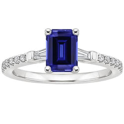 Solitaire Akzente Ring Sri Lanka Saphir & Diamant 4 Karat