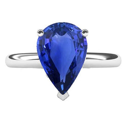 Solitaire Birne Sri Lanka Saphir Ring Krappen Set 3 Karat Gold