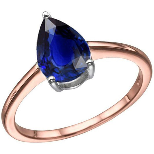 Solitaire Birne Sri Lanka Saphir Ring Zweifarbig 3 Karat - harrychadent.ch