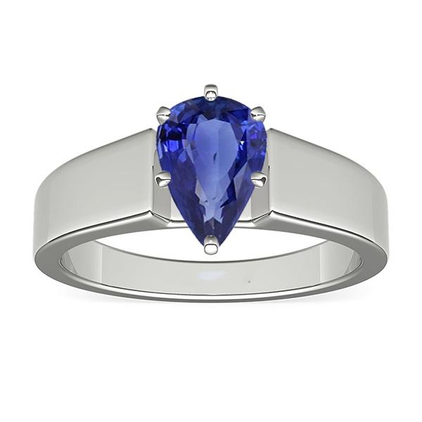 Solitaire Ceylon Saphir Ring 1,50 Karat Krappenset Damenschmuck - harrychadent.ch