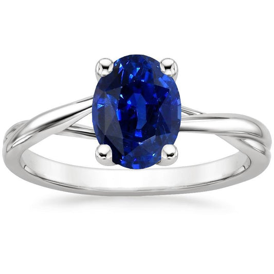 Solitaire Ceylon Saphir Ring Oval Cut Prong Set 3 Karat - harrychadent.ch