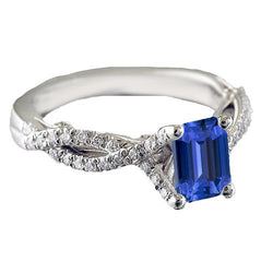 Solitaire Ceylon Saphir Ring Twisted Style Diamanten 2,50 Karat