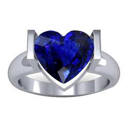 Solitaire Edelstein Ring Bar Set Ceylon Saphir 3 Karat Dicker Schaft