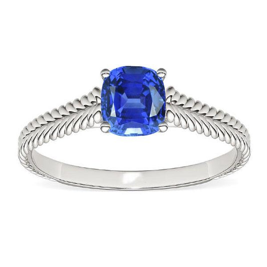 Solitaire Kissen Srilanka Saphirring 1,50 Karat Doppelseil-Stil - harrychadent.ch
