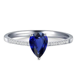 Solitaire Ovaler blauer Saphirring mit Diamantakzenten 2,50 Karat