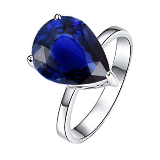 Solitaire Pear Deep Blue Saphir Ring Schmuck 3 Karat - harrychadent.ch
