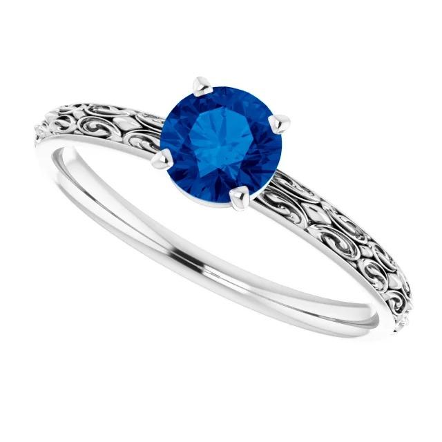 Solitaire Ring Blauer Saphir 1,50 Karat Filigran Damen Schmuck - harrychadent.ch