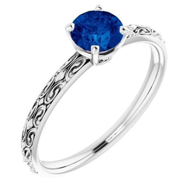 Solitaire Ring Blauer Saphir 1,50 Karat Filigran Damen Schmuck - harrychadent.ch