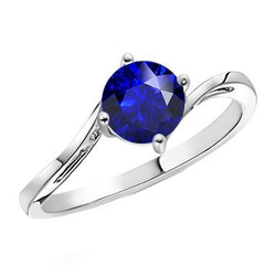 Solitaire runder blauer Saphirring 2,50 Karat Tension Style Shank