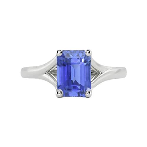 Solitaire Split Shank Smaragd Hellblauer Saphir Ring 2 Karat - harrychadent.ch