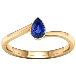 Solitaire Sri Lanka Saphir Ring Lünette Set Gelbgold 1,50 Karat