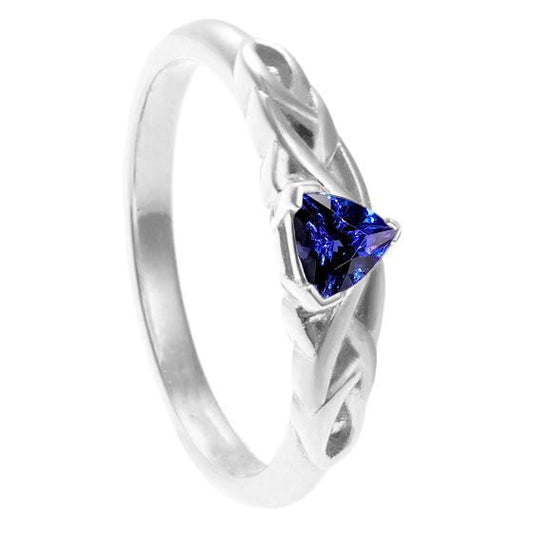 Solitaire Trillion Ring Vintage-Stil Tiefblauer Saphir 0.50 Karat - harrychadent.ch