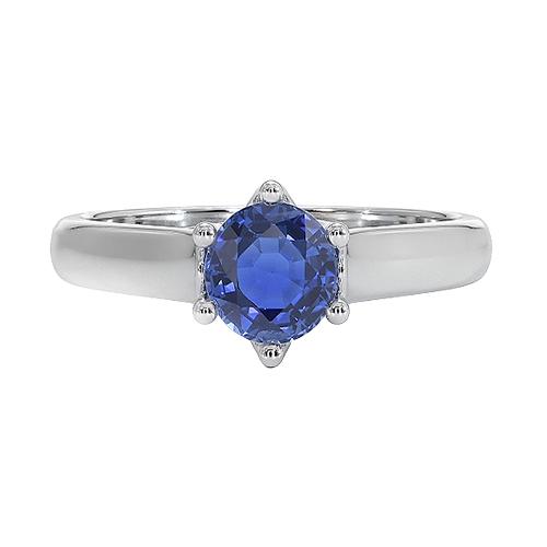 Solitär Blauer Saphir Edelstein Ring 2 Karat Weißgold - harrychadent.ch