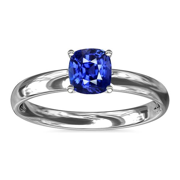 Solitär Blauer Saphir-Verlobungsring 1,50 Karat Gold Dicker Schaft - harrychadent.ch