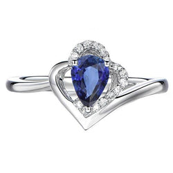 Solitär-Edelstein-Ring mit Diamantakzenten Blauer Saphir 2,50 Karat