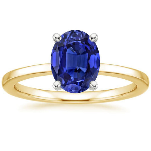 Solitär Edelstein Ring Schmuck Oval Blauer Saphir 2.50 Karat - harrychadent.ch