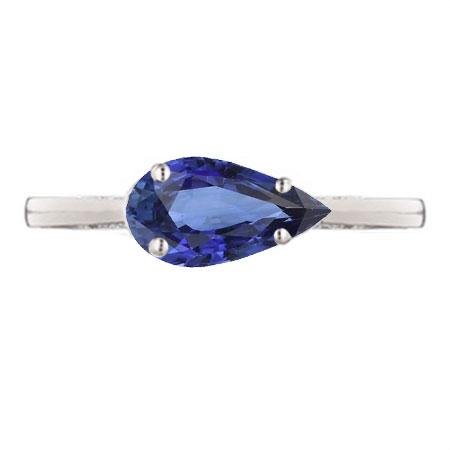 Solitär Edelstein Saphir Verlobungsring Birnenschliff 2 Karat Gold 14K - harrychadent.ch