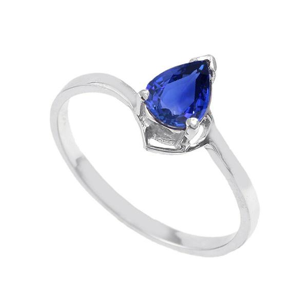 Solitär-Edelstein-Verlobungsring Birnenblauer Saphir 1 Karat - harrychadent.ch